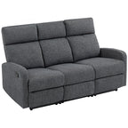 3-Sitzer-Sofa, individuell verstellbare R¨¹ckenlehnen, Fu?st¨¹tze, Stoffbezug, Metall, Grau