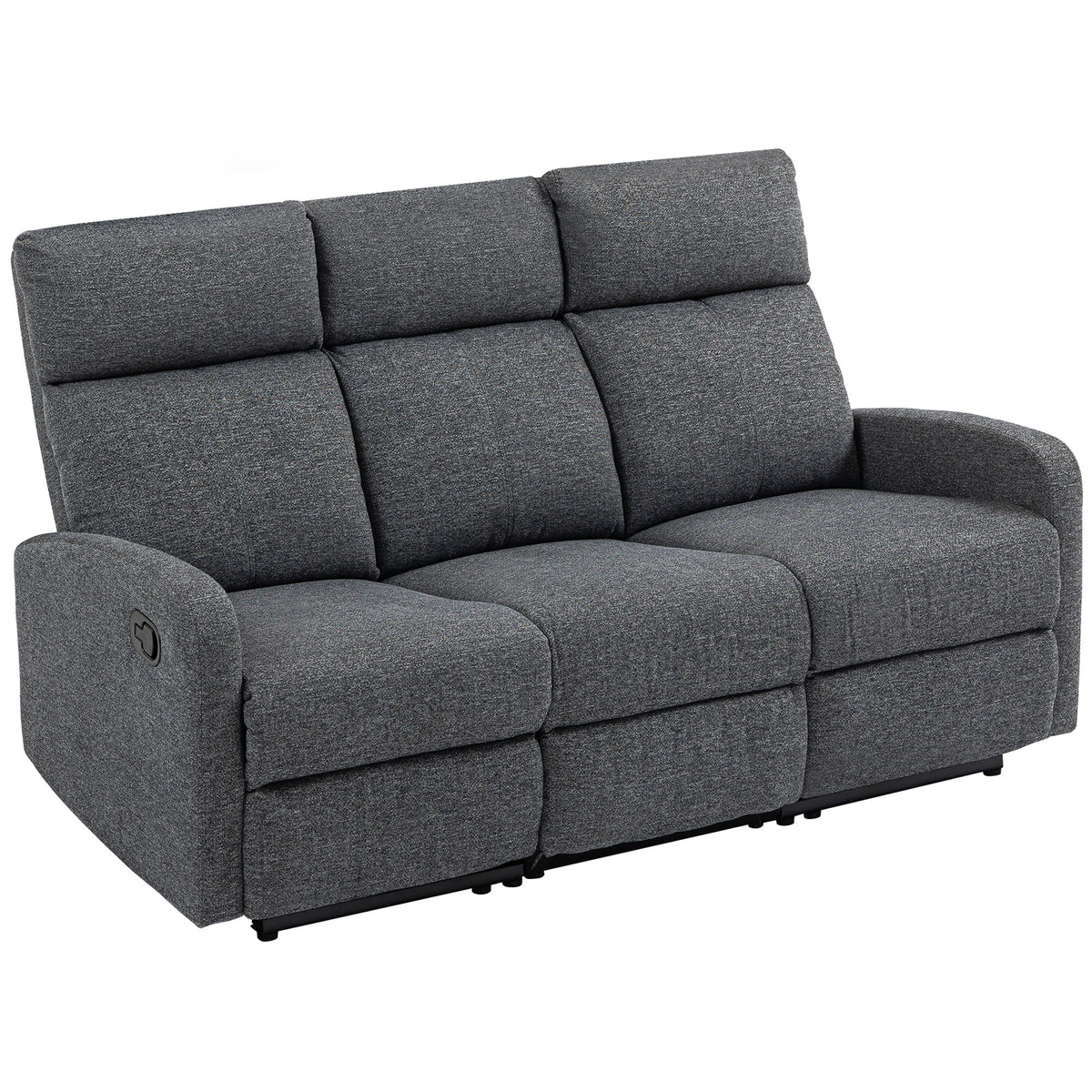 3-Sitzer-Sofa, individuell verstellbare R¨¹ckenlehnen, Fu?st¨¹tze, Stoffbezug, Metall, Grau