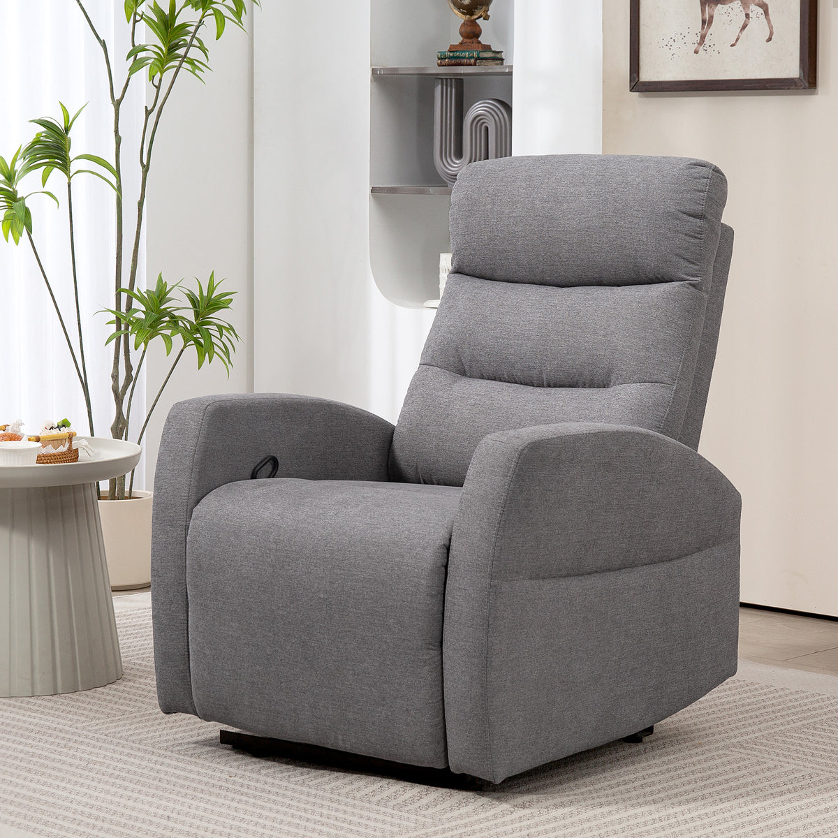 Verstellbarer Relaxsessel mit Fu?st¨¹tze, Moderner Polstersessel, Dunkelgrau