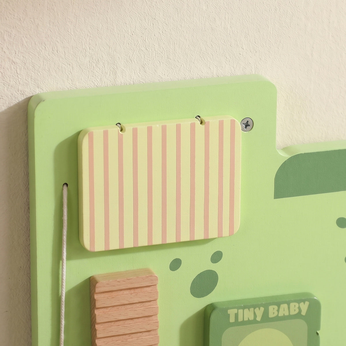 Busy Board Panels, Wall Mounted Montessori Inspired Busy Board, Toddler Learning Centre Dinosaur Theme, Green