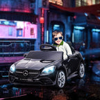 Kinder-Elektroauto, mit LED-Scheinwerfern, Sicherheitsgurt, Hupe, Musik, 3-5 km/h, schwarz, 107 x 62,5 x 44cm