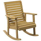 Gartenstuhl, Schaukelfunktion, breiter Sitz und Rücklehne, Naturholz, 64 x 86 x 85 cm