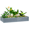 180 x 90cm Galvanised Steel Open Planter - Silver