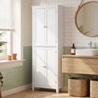 170 cm Tall Bathroom Storage Cabinet, Freestanding Narrow Bathroom Cabinet with Adjustable Shelves for Laundry Room