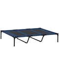 Hundebett, faltbar, Outdoor-Hundebett, erhöhter Stand, 122 cm x 92 cm x 23 cm, Blau + Schwarz
