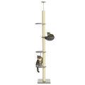 250cm Floor to Ceiling Cat Tree with Hammock, Scratching Post