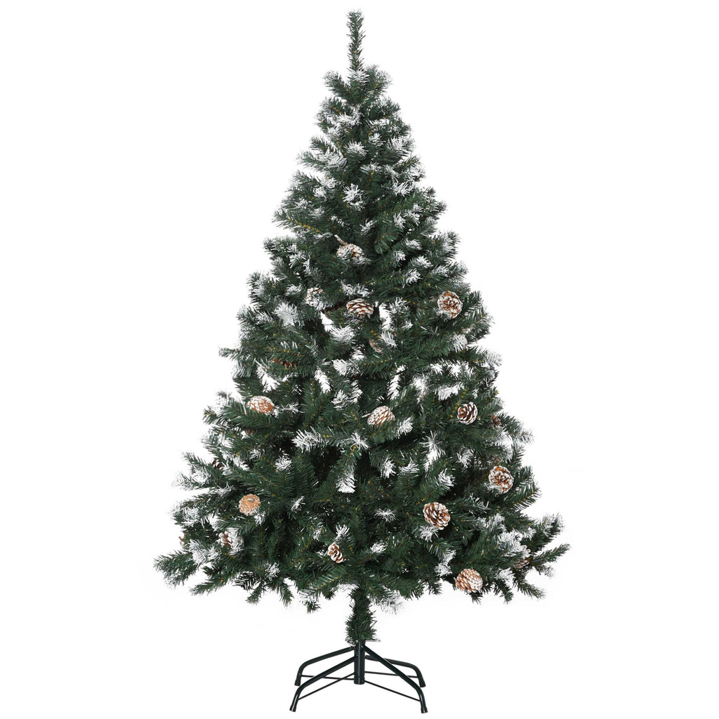  5FT Artificial Christmas Tree with Pine Cones, Holiday Home Xmas Decoration Automatic Open, Green