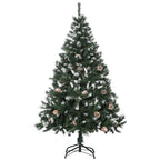  5FT Artificial Christmas Tree with Pine Cones, Holiday Home Xmas Decoration Automatic Open, Green