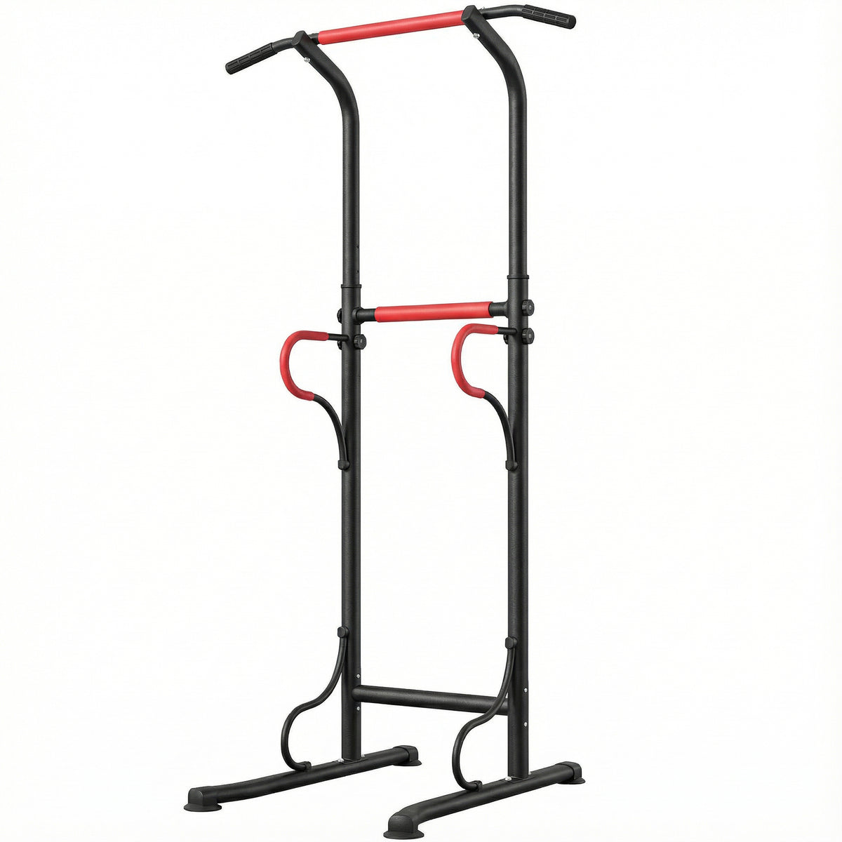 Steel Multi-Use Exercise Power Tower Pull Up Station Adjustable Height W/ Grips