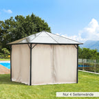 4 Pack Replacement Gazebo Curtains Privacy Panel for Most 3 x 3m Gazebo Canopy Pavillion Outdoor Shelter Sidewalls Accessories Beige