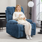 Relaxsessel mit Fu?st¨¹tze, Liegesessel, drehbar, bis 150 kg, Stahlrahmen, 88x96x108cm, Dunkelblau