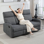3-Sitzer-Sofa, individuell verstellbare R¨¹ckenlehnen, Fu?st¨¹tze, Stoffbezug, Metall, Grau