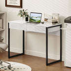 High Gloss Work Table, with Drawers - White