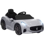 12V Kinder-Elektroauto, Kinderfahrzeug mit LED-Lichtern, Musik, Hupe, für Kinder von 3-5 Jahren, Grau