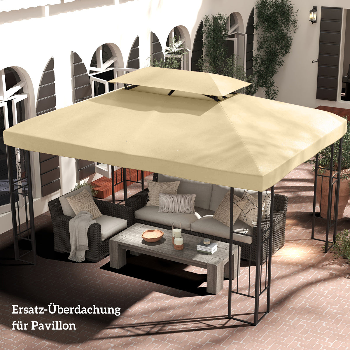 Gazebo Roof Replacement, for 3 x 4m Frames - Cream