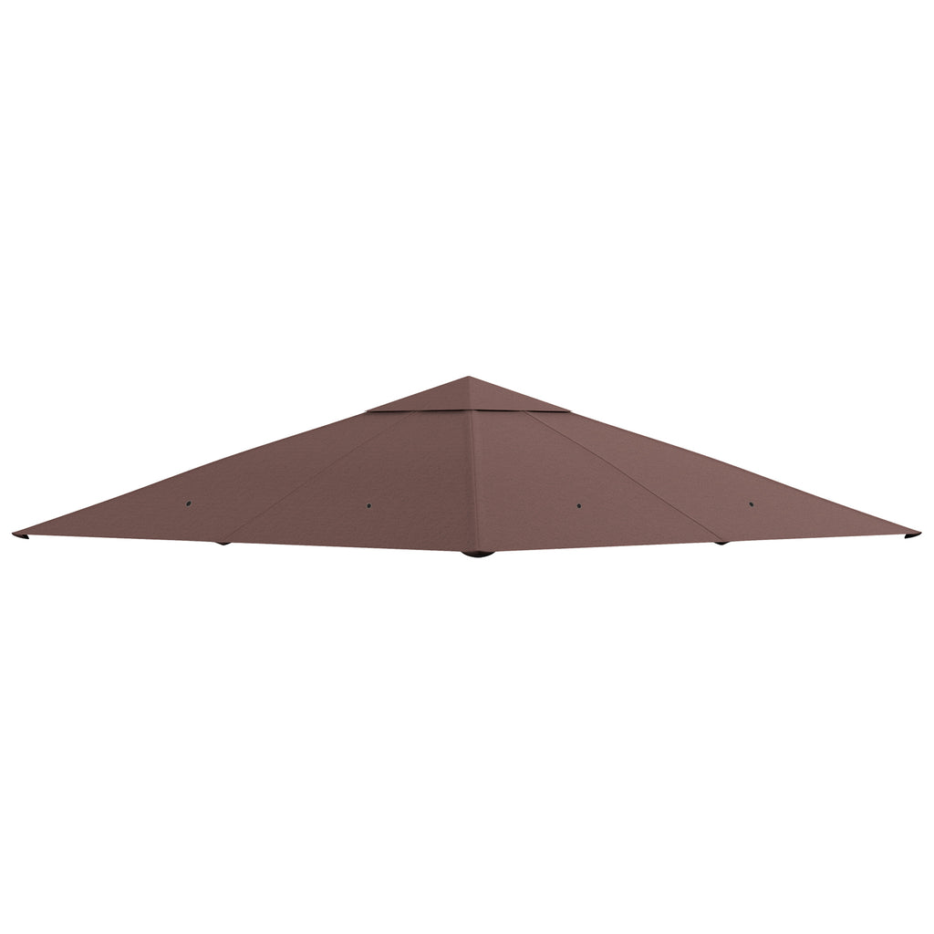 Ersatzdach für Gartenpavillon, Polyester, 2,98 x 2,98 m, Kaffee