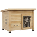 Katzenhaus Katzenhütte Katzenhöhle, wetterbeständig, Katze 6 kg, 57 cm x 45 cm x 43 cm, Natur