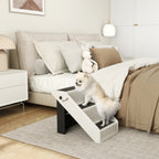 Hundetreppe 3 Stufen 36,5 cm Hoch Haustiertreppe f¨¹r Kleine Hunde klappbar f¨¹r Bett, Sofa, Couch Auto Cremewei?