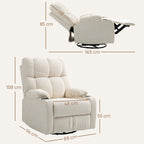 Relaxsessel mit Fu?st¨¹tze, Liegesessel, drehbar, bis 150 kg, Stahlrahmen, 88x96x108cm, Beige