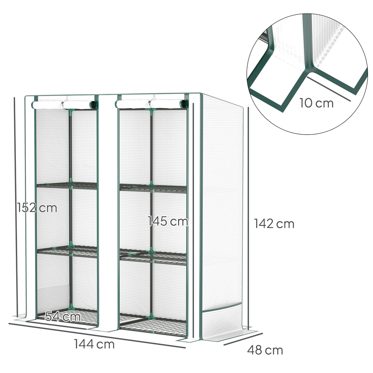 Three-Tier Mini Greenhouse - White