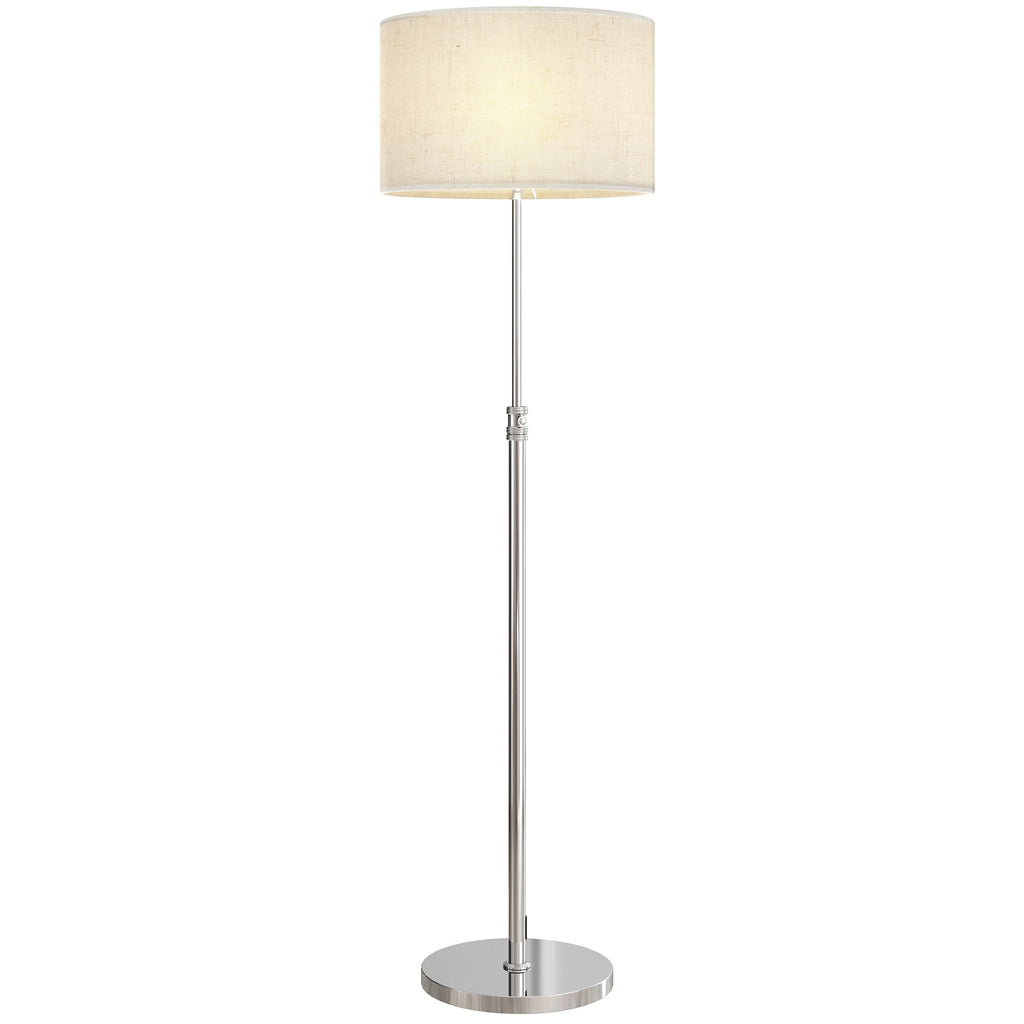 Stehlampe Dimmbar mit Leinenschirm E27 Höhenverstellbar Beige