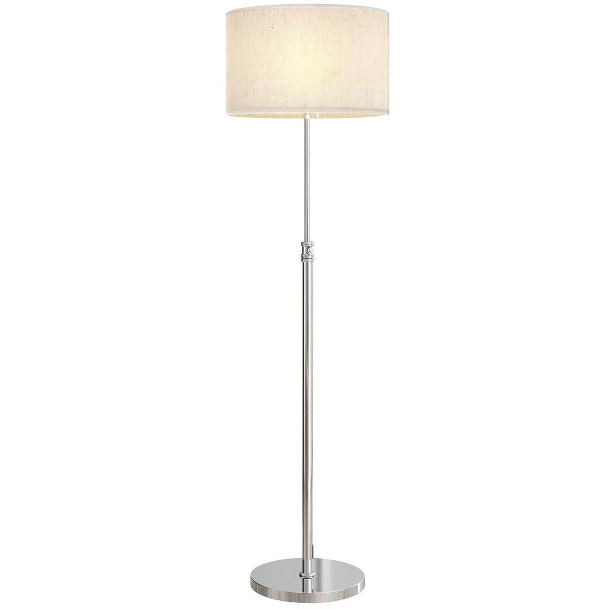 Stehlampe Dimmbar mit Leinenschirm E27 Höhenverstellbar Beige