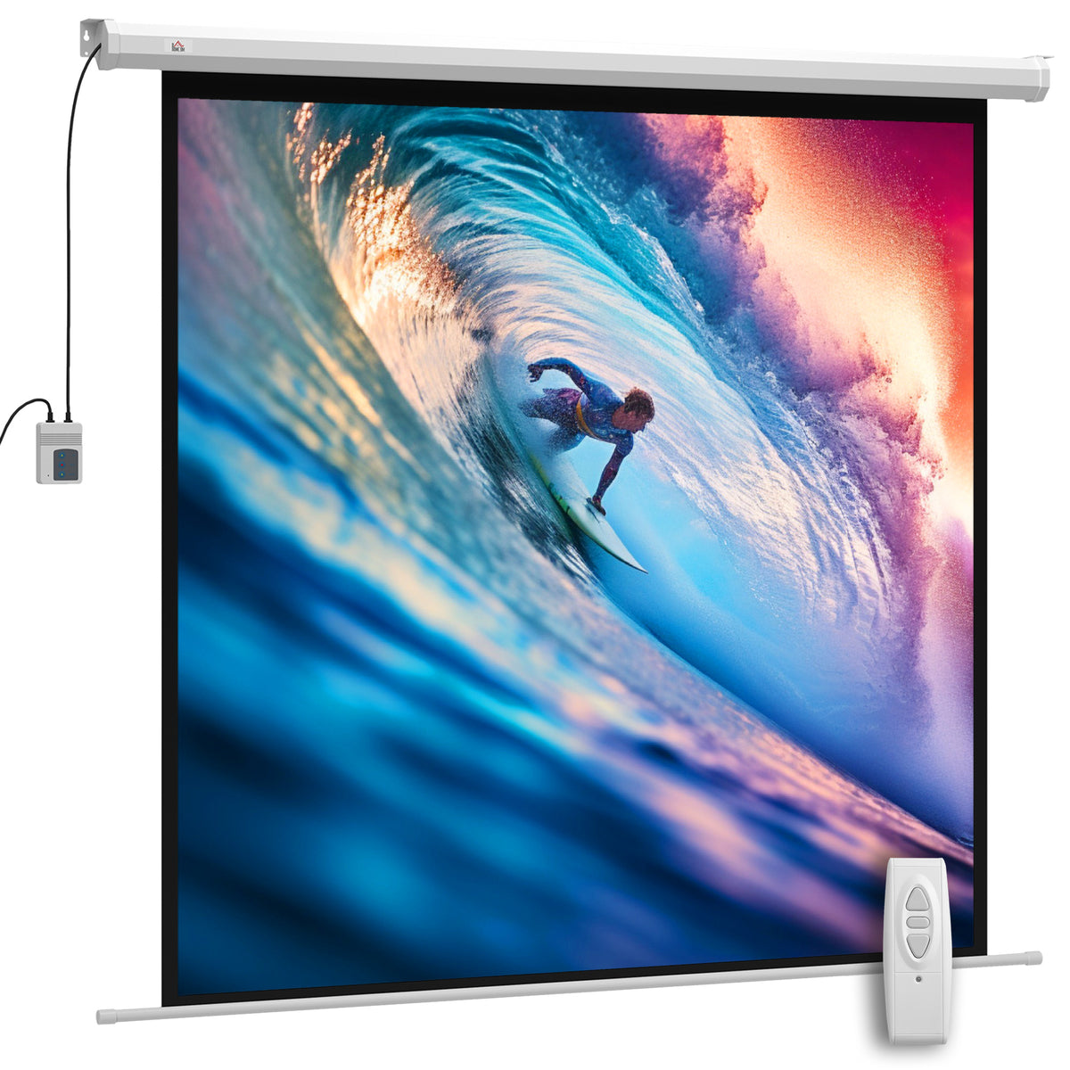 Beamer Leinwand 176,5 x 176,5 cm 85 Zoll 1:1 HD 4K Rollo-Leinwand für Heimkino für Heimkino Büro-Präsentationen