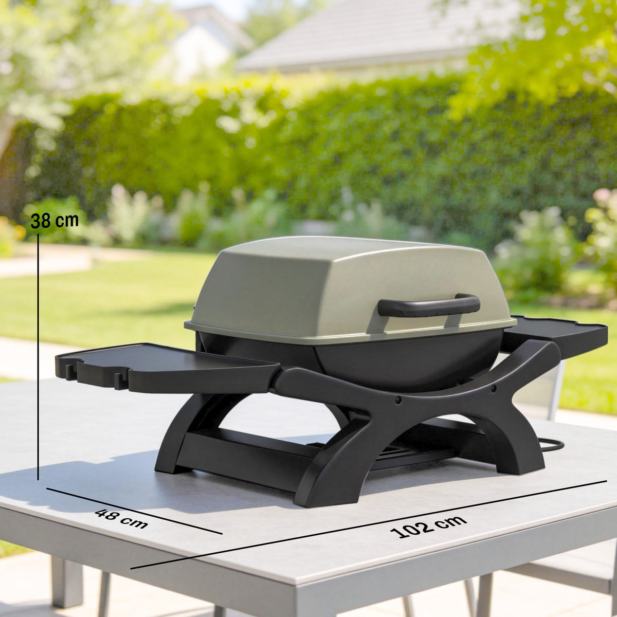 Tischgrill Elektrisch 2300W 23x71 cm tragbar Elektrogrill mit Antihaftbeschichtete Grillrosten Fettauffangschale