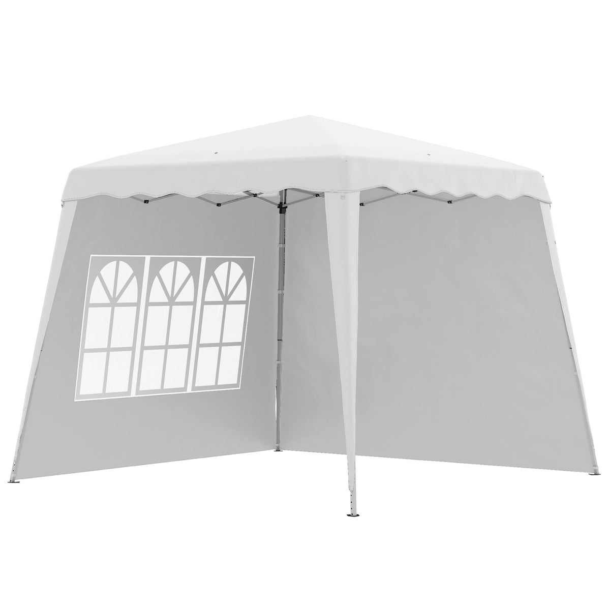 2.4 x 2.4m Two Wall Pop Up Gazebo - White