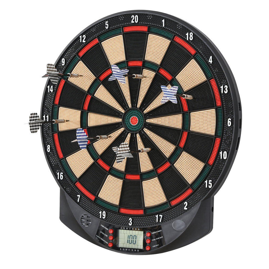 LCD Electronic Dartboard Set Features 26 Games w/ 185 Variations and Include 6 Darts Multi-Game Option Ready-to-Play