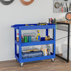 3-stufiger Werkzeugwagen, 4 Rollen, Stahl, 83B x 35,3T x 76H cm, Blau