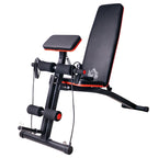 Foldable Weight Bench, Adjustable Strength Training Sit Up Ab Bench, Incline/Decline, Red
