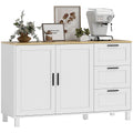 Sideboard Soft-Close-Türen, 3 Schubladen 120 x 38 x 76 cm Weiß
