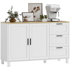 Sideboard Soft-Close-Türen, 3 Schubladen 120 x 38 x 76 cm Weiß