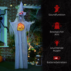 Halloween-Geist, Halloween-Dekoration, Soundfunktion, mit Bewegungssensor und LED-Lichtern, 60 cm x 18 cm x 183 cm