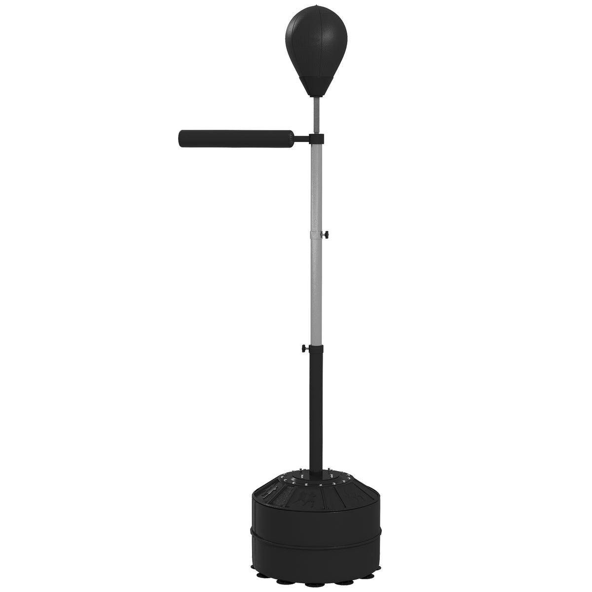 Punchingball mit Reflexstange, höhenverstellbar 160-205 cm, befüllbare Basis, inkl. Luftpumpe, Schwarz