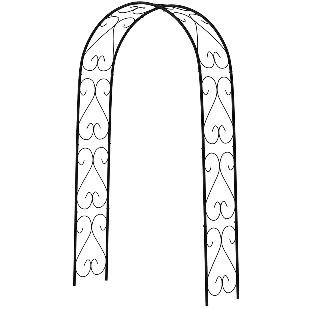 Rogenbogen Gartenbogen Torbogen, Vintage Design, 125 x 37 x 230 cm, Schwarz