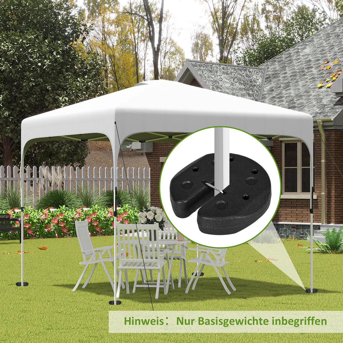 Total 12KG Gazebo Weights Set of 4, Weights for Gazebo Legs with Reinforce Pins and Carry Belt, for Canopies Tents
