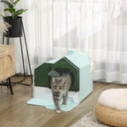 Hooded Cat Litter Tray w/ Scoop Light Blue
