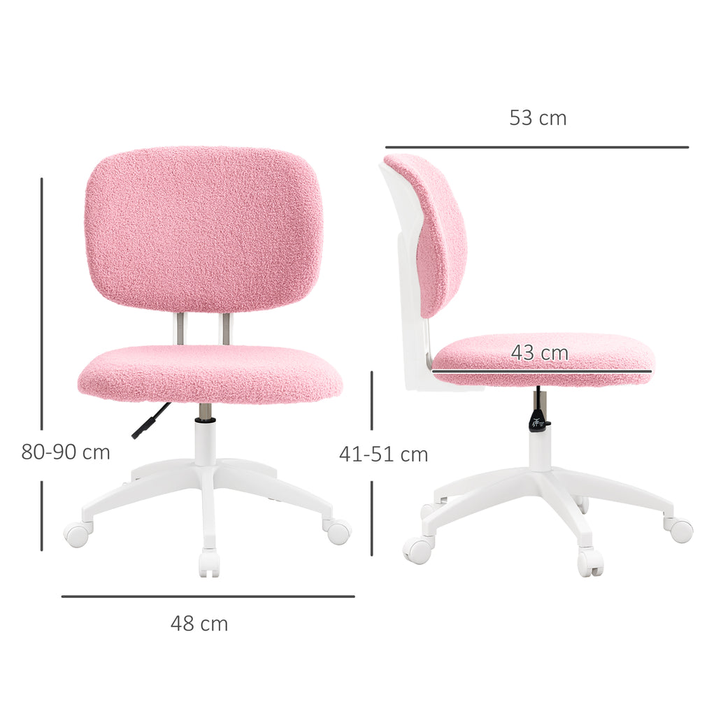 B¨¹rostuhl Computerstuhl drehbar, h?henverstellbar, 48 cm x 53 cm x 80-90 cm, Rosa