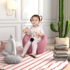 Kindersessel Kinderm?bel Kinderhocker, Teddy-Fleece, 60 cm x 56 cm x 48 cm, Rosa