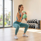 Kettlebell Kugelhantel 6 kg Gewicht-Hantel mit Sand befüllt für Anfänger Zuhause Krafttraining 21 x 21 x 27 cm Grün