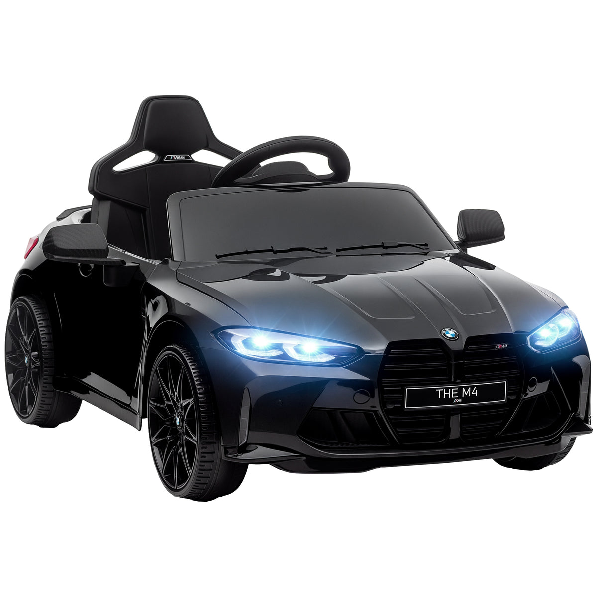 Elektro Kinderauto BMW M4, Sound & Licht, 3-5 km/h, inkl. Fernsteuerung, f¨¹r 3-5 Jahre, Schwarz