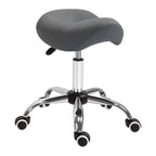 Cosmetic Stool 360° Rotate Height Adjustable Salon Massage Spa Chair Hydraulic Rolling Faux Leather Saddle Stool, Grey