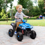 Elektro-Kinderquad, Licht & Musik, Federung, 5 km/h, 50 Min. Fahrzeit, für 3-5 Jahre, Blau