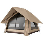 Instant-Pop-Up-Zelt mit Regenschutz wasserdicht Kuppelzelt für 2-3 Personen mit Bodenplane 4 Fenster 235x235x184cm Khaki