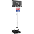 Basketballständer, höhenverstellbar, mobil, befüllbar, bruchsichere Rückwand, Korbhöhe 1,82 - 2,13 m, Schwarz