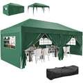 3 x 6m Pop-Up Gazebo, with Curtain Walls and Windows - Dark Green