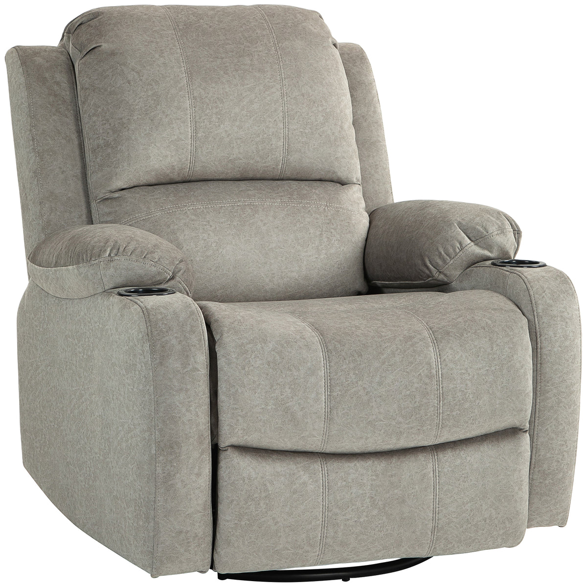 Relaxsessel mit Fu?st¨¹tze und Liegefunktion, inkl. Getr?nkehalter, bis 150 kg, Braun