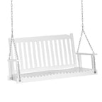 Gartenschaukel für 2 Personen Schaukelbank Hängebank Massivholz Patio Terrasse Hinterhof Weiß 117 x 69 x 60 cm